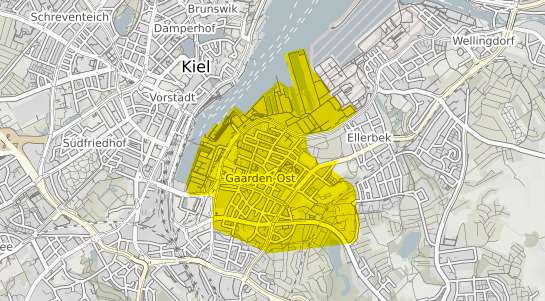 Immobilienpreisekarte Kiel Gaarden Ost